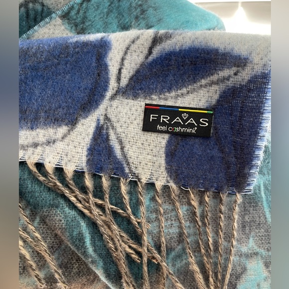 Women’s Scarf V. Fraas-Cashmink -Blue Floral-NWT - Picture 1 of 4